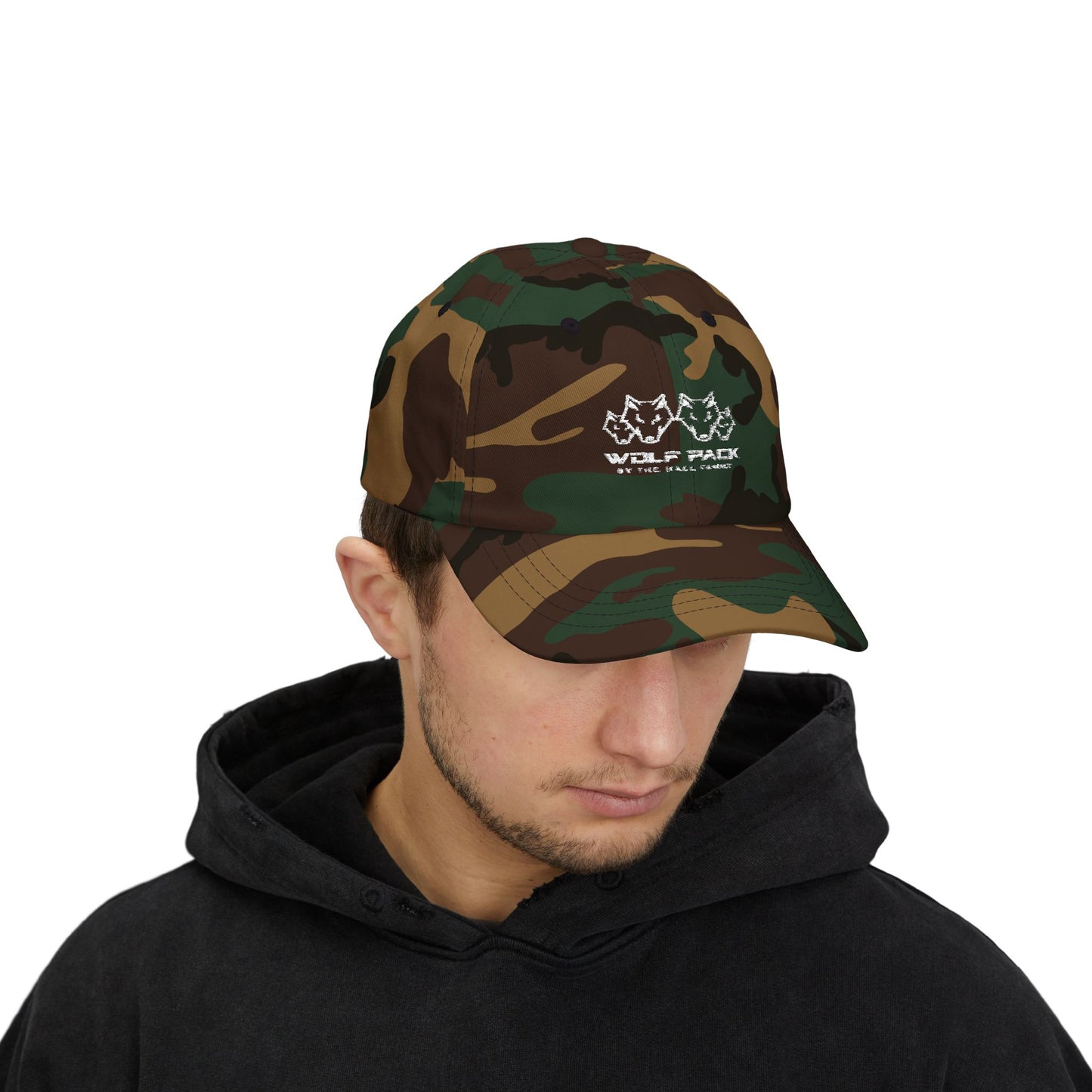 Classic Camouflage Dad Cap | Stylish Hat for Outdoors, Father's Day Gift, Casual Wear, Everyday Style, Wolf Pack Design