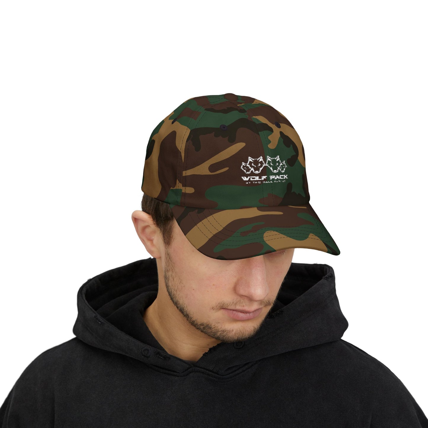 Classic Camouflage Dad Cap | Stylish Hat for Outdoors, Father's Day Gift, Casual Wear, Everyday Style, Wolf Pack Design