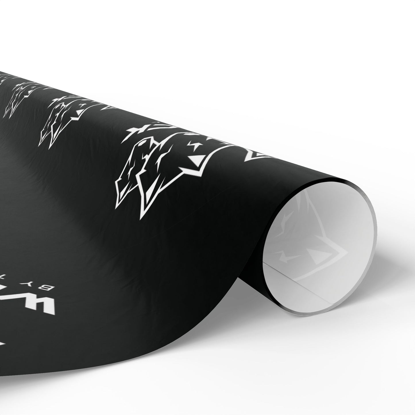 Wrapping Paper — Black Minimalist Maple Logo Gift Wrap (Canadian Maple Design)