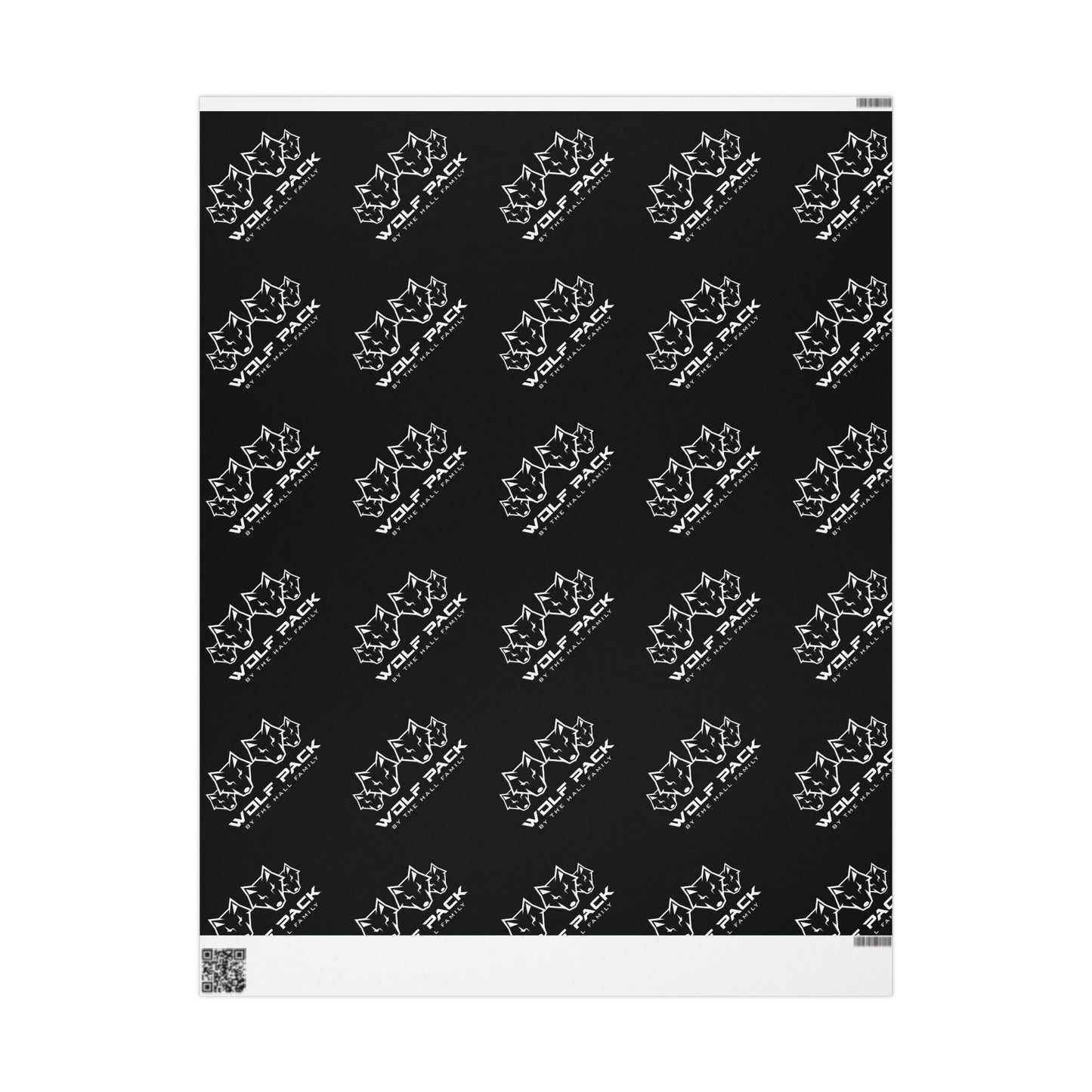 Wrapping Paper — Black Minimalist Maple Logo Gift Wrap (Canadian Maple Design)