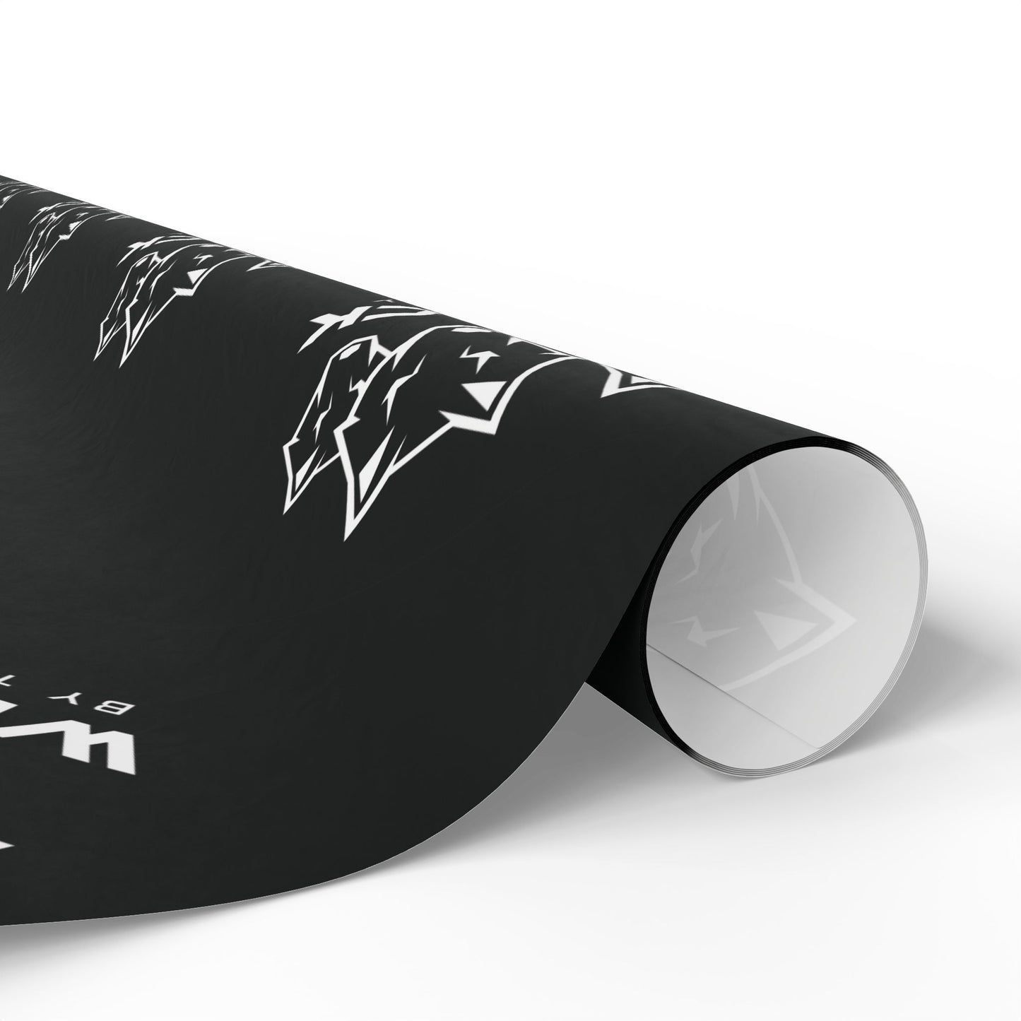 Wrapping Paper — Black Minimalist Maple Logo Gift Wrap (Canadian Maple Design)